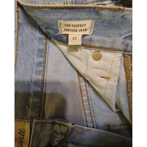 Madewell Perfect Vintage Jean Tapered Fit Denim Custom Painted C2819 Women's 27 - Picture 9 of 10
